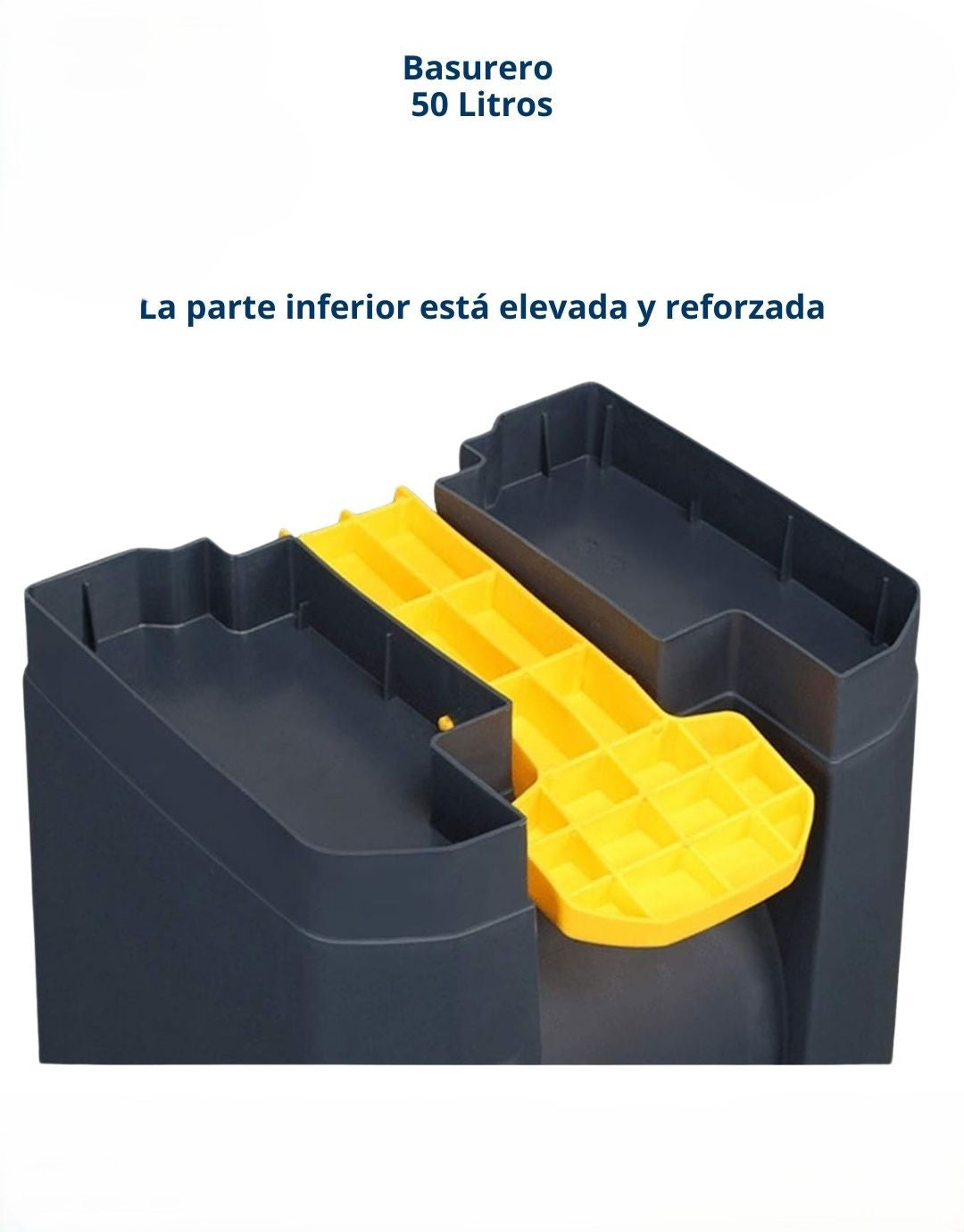 Basurero con Pedal 50 Litros Plástico Resistente para Cocina Hogar u Oficina