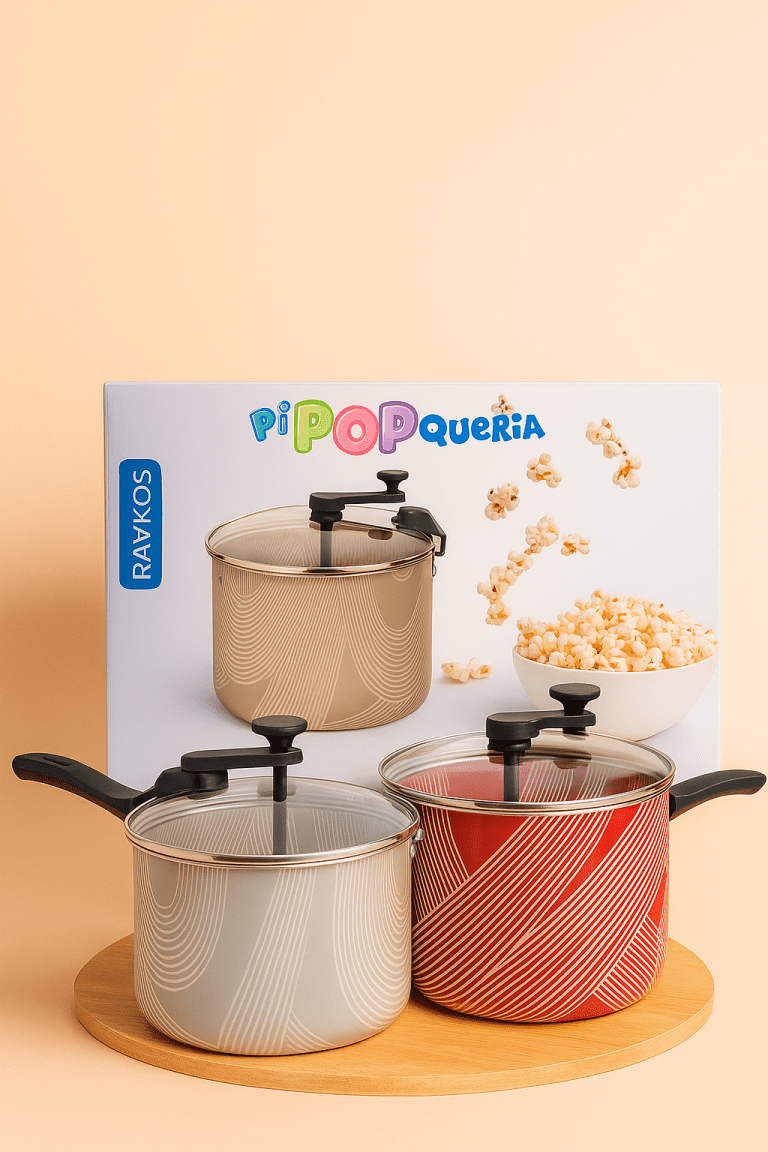 Olla para Cabritas Ramos Gris de Aluminio con Sistema Giratorio para Hacer Palomitas de Maíz