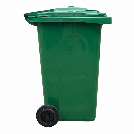 Basurero Verde de 240 Litros con Tapa y Ruedas