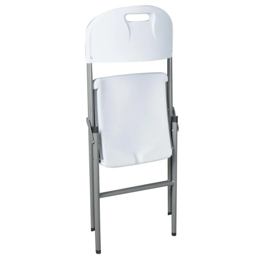 Silla Plegable Plástica Reforzada 200 kg Blanca | Silla para Eventos, Banquetería y Exterior