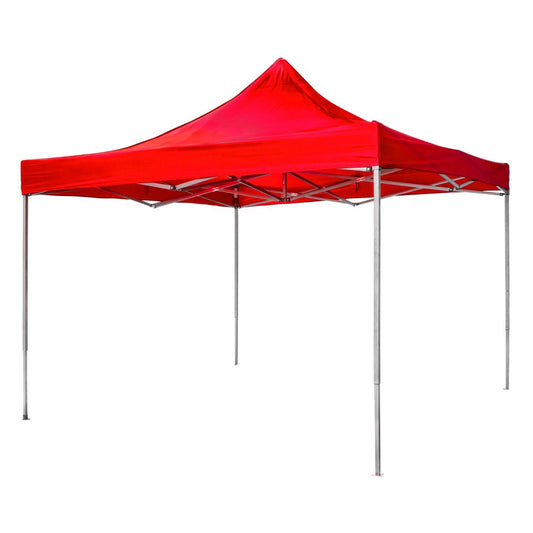Toldo Lona Cubre 3x3 Rojo – Impermeable y Estructura de Fierro Negro