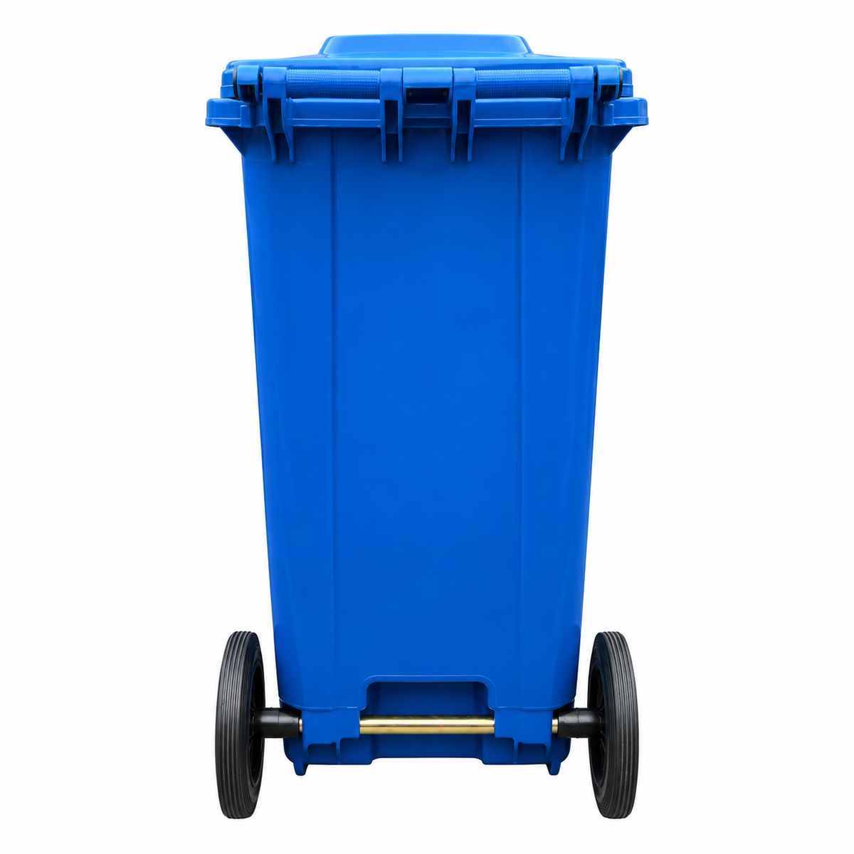 Basurero Plástico Azul de 120 Litros con Tapa y Ruedas