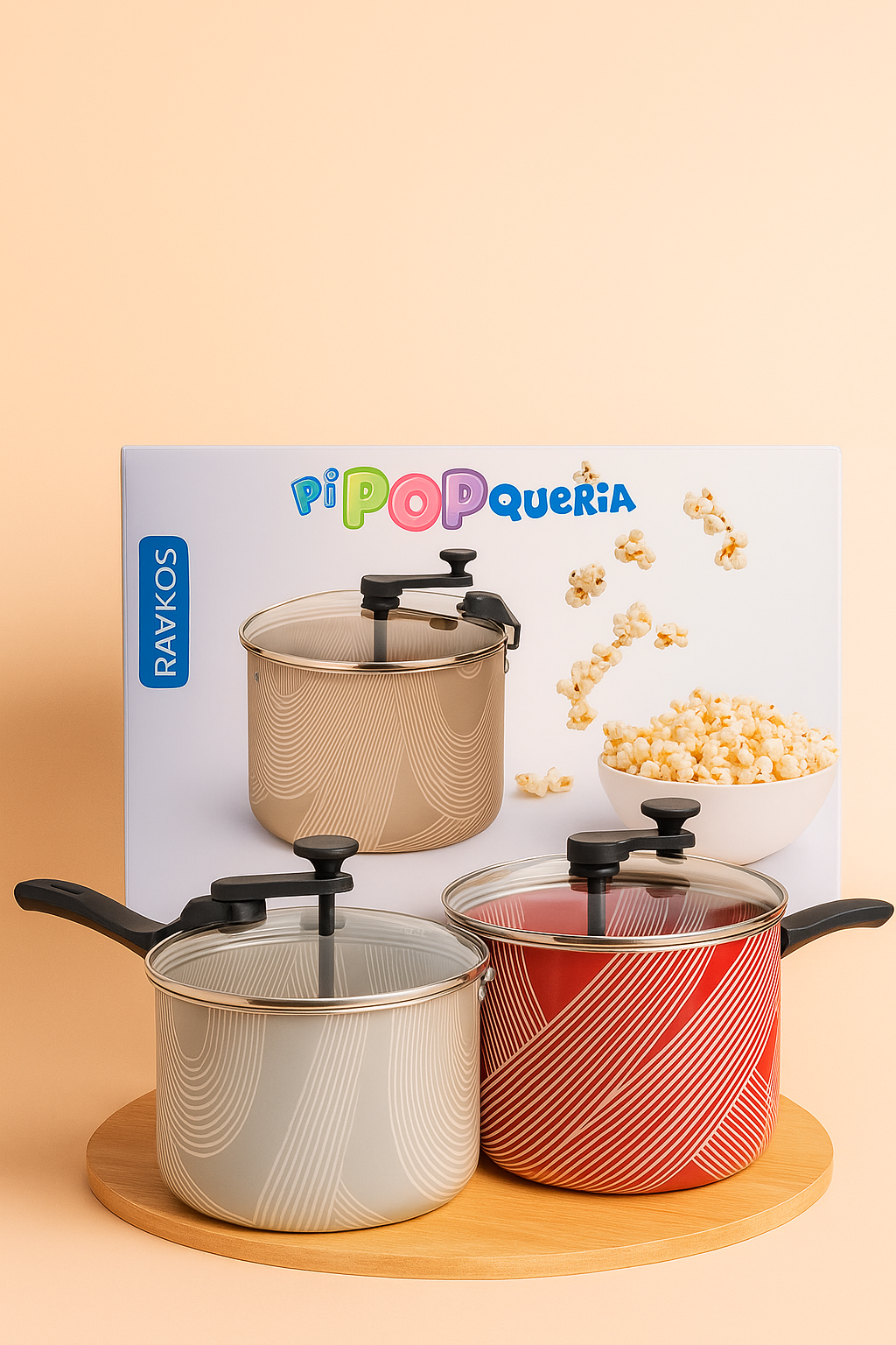 Olla de Cabritas Ramos Roja para Palomitas de Maíz | Olla Cabritera Manual