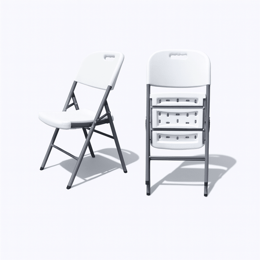 Silla Plegable Plástica Reforzada 200 kg Blanca | Silla para Eventos, Banquetería y Exterior