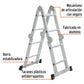 Escalera Multipropósito de Aluminio 8 Peldaños 150 kg