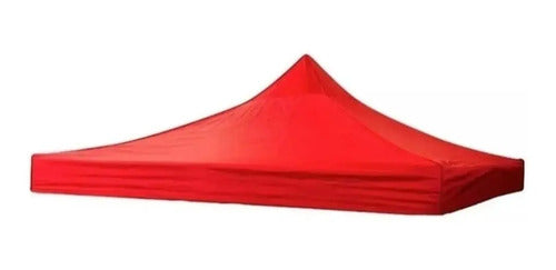 Toldo Lona Cubre 3x3 Rojo – Impermeable y Estructura de Fierro Negro