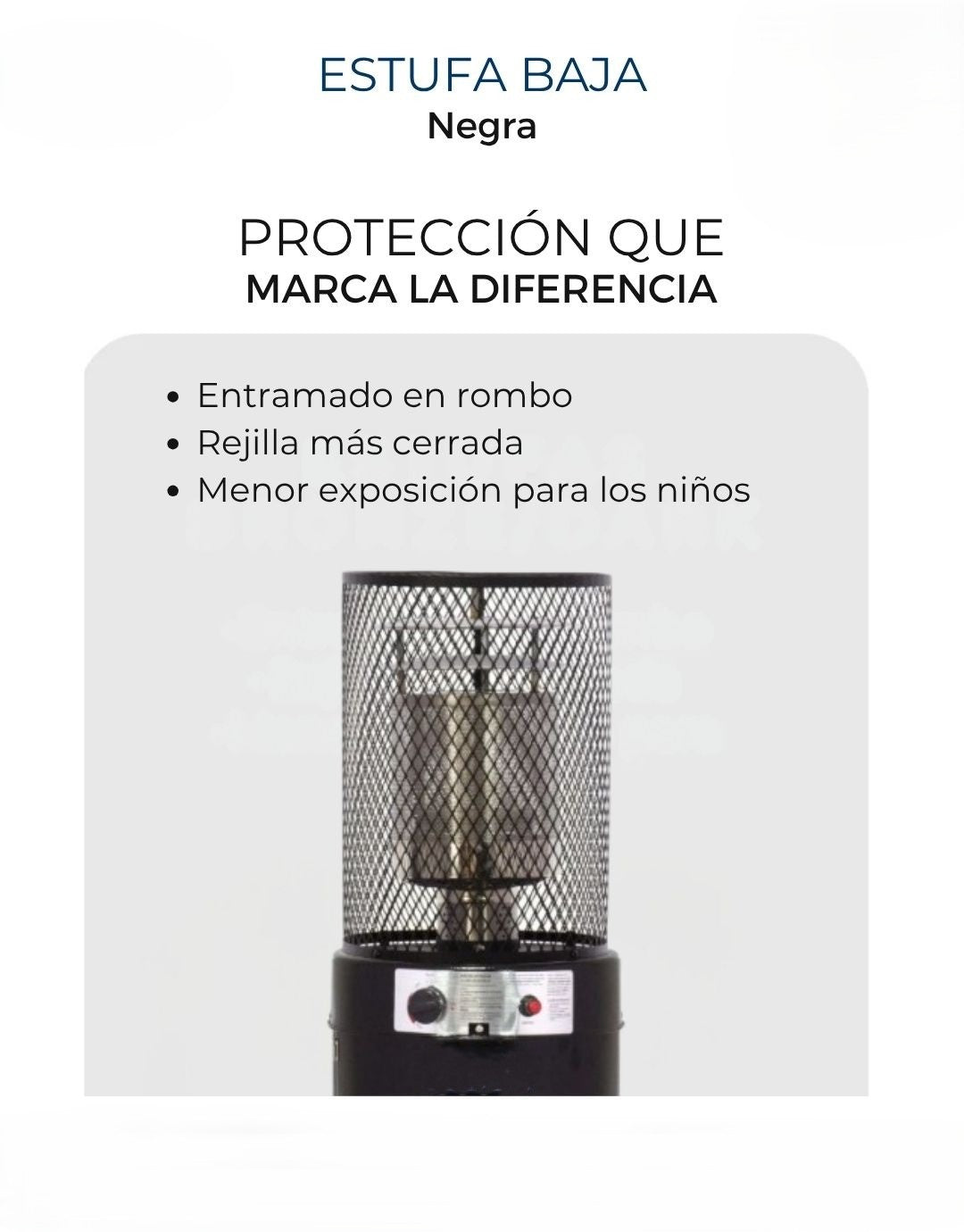 Estufa De Patio Baja Negro Certificada