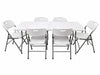 Pack Mesa Plegable Blanca 180 cm + 6 Sillas Reforzadas 200 kg