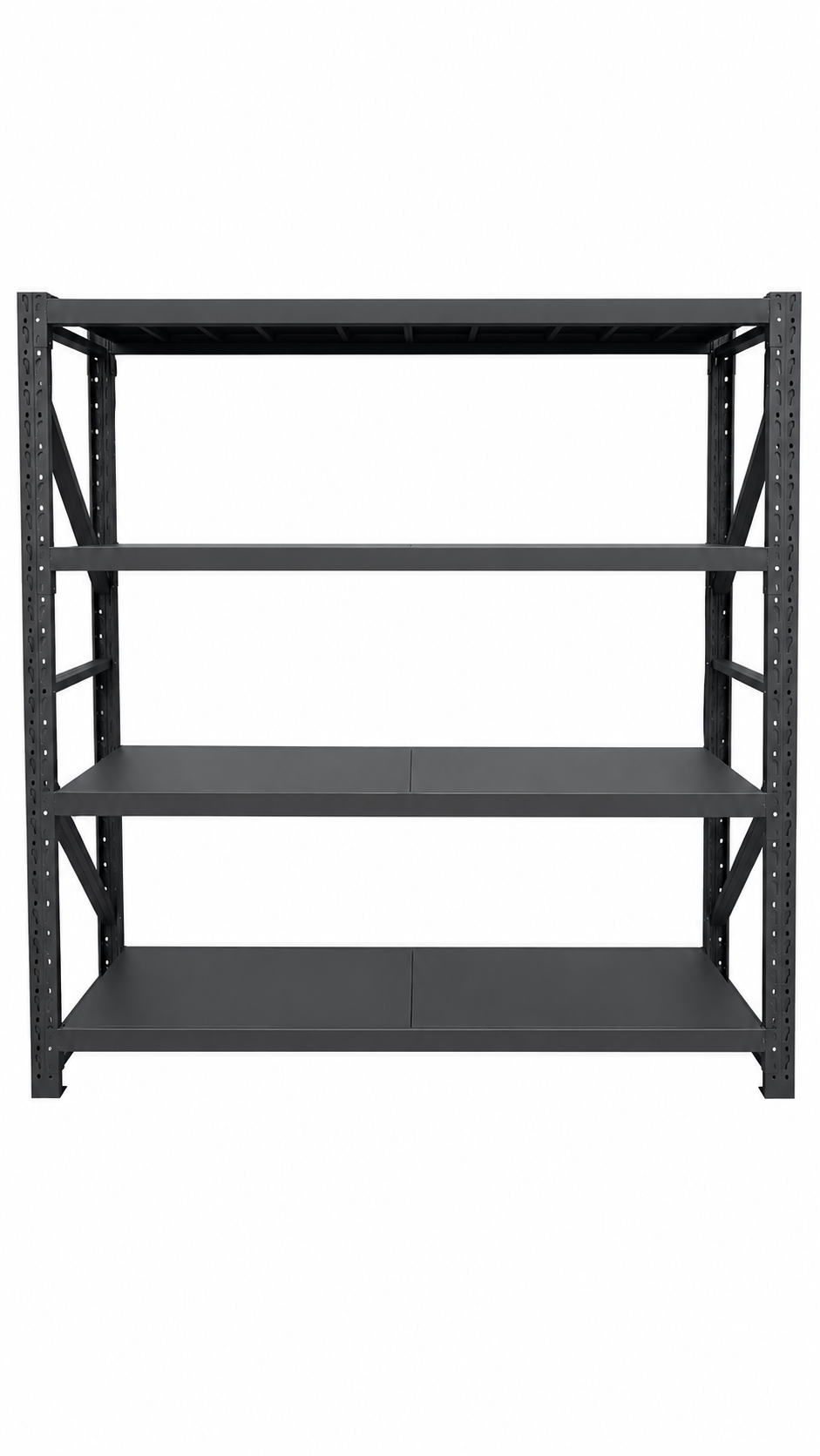 Estante Industrial Metálico Negro 200x200x60 cm 800 Kg