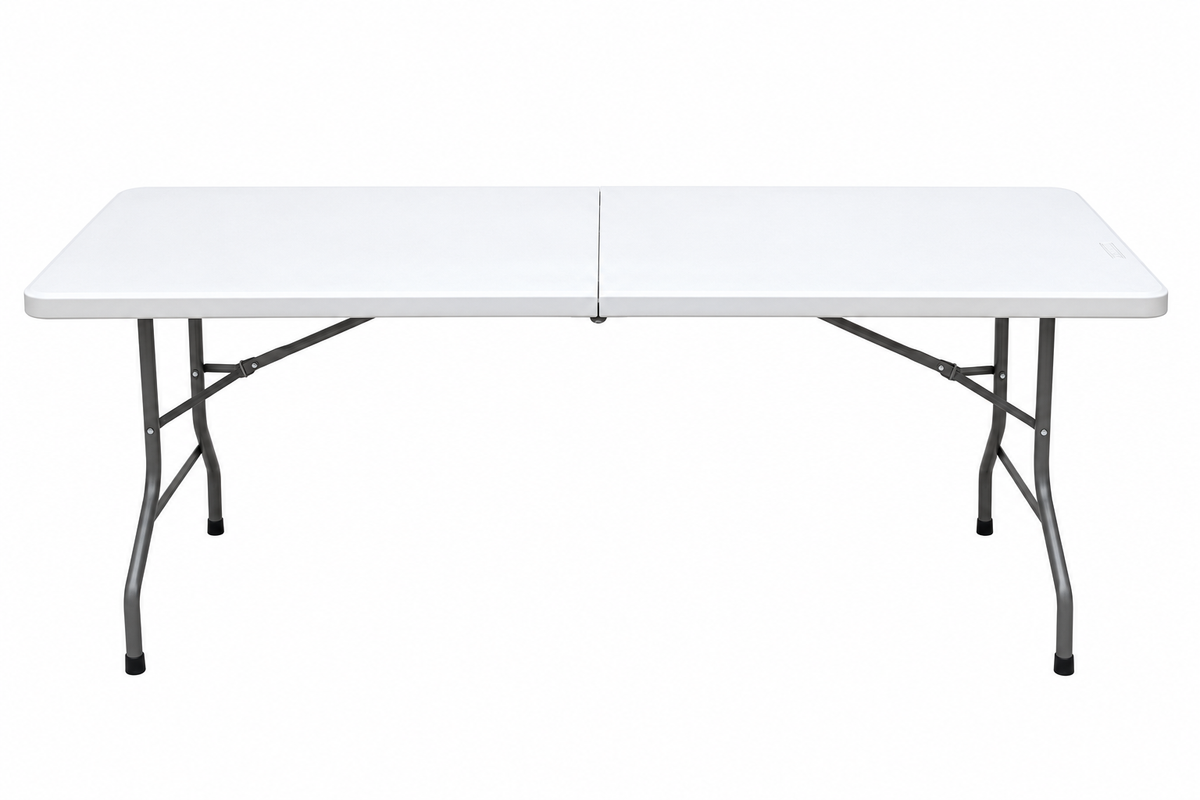 Pack 10 Mesas Plegables Blancas 180 cm Tipo Maleta para Eventos