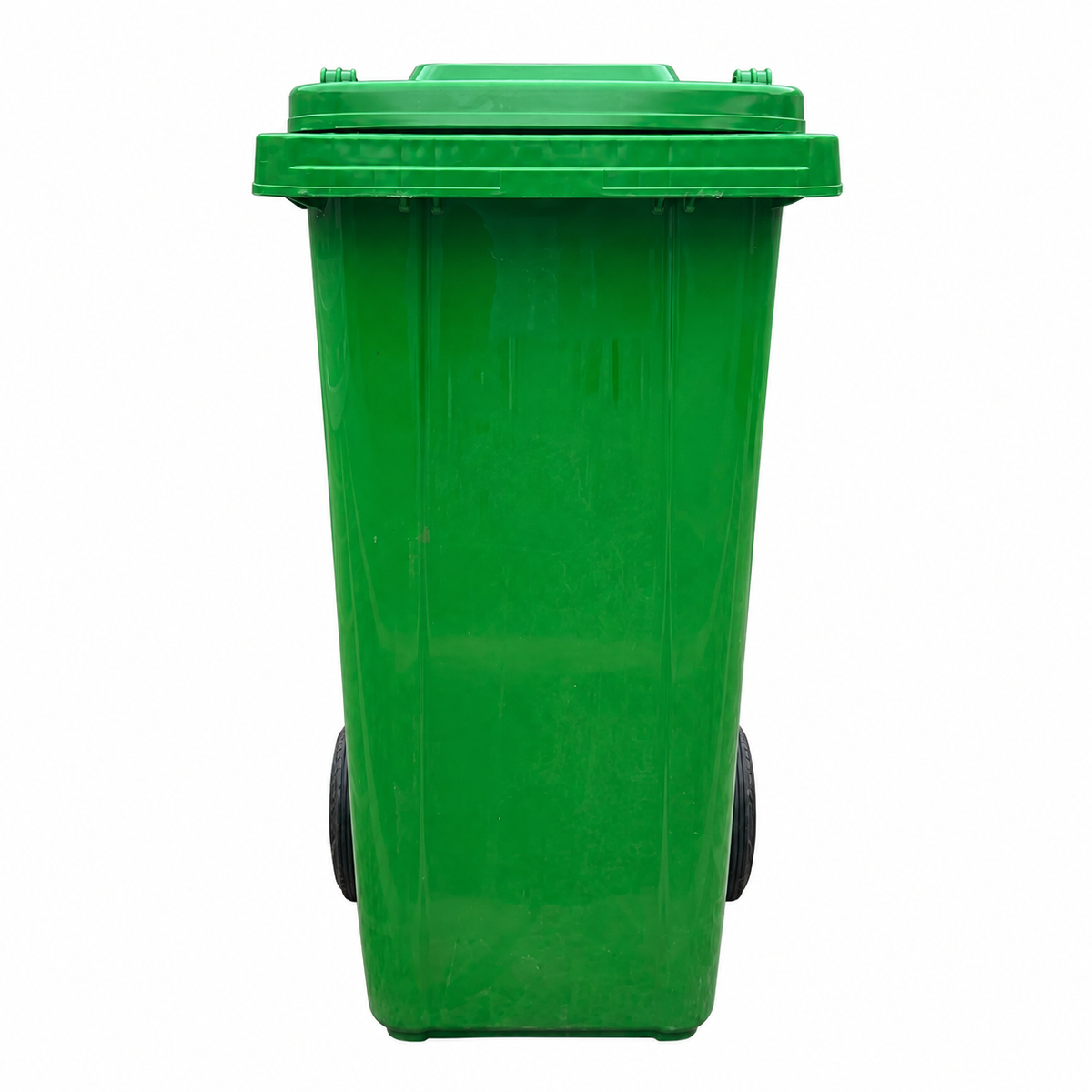 Basurero Plástico Verde de 120 Litros con Tapa y Ruedas