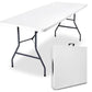 Mesa Plegable Blanca 180x70x74 cm Reforzada con Estructura de Acero para Eventos, Camping y Hogar