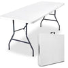 Mesa Plegable Blanca 180x70x74 cm Reforzada con Estructura de Acero para Eventos, Camping y Hogar