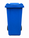 Basurero Plástico Azul de 120 Litros con Tapa y Ruedas
