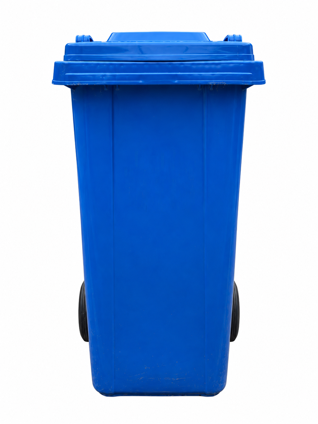 Basurero Plástico Azul de 120 Litros con Tapa y Ruedas