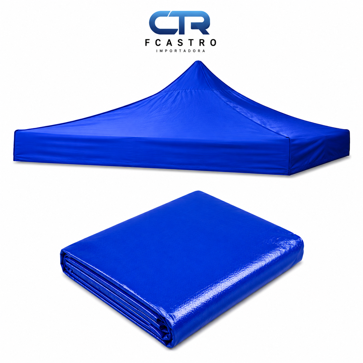 Lona de Repuesto para Toldo 3x3 m Azul Impermeable PVC | FCASTRO