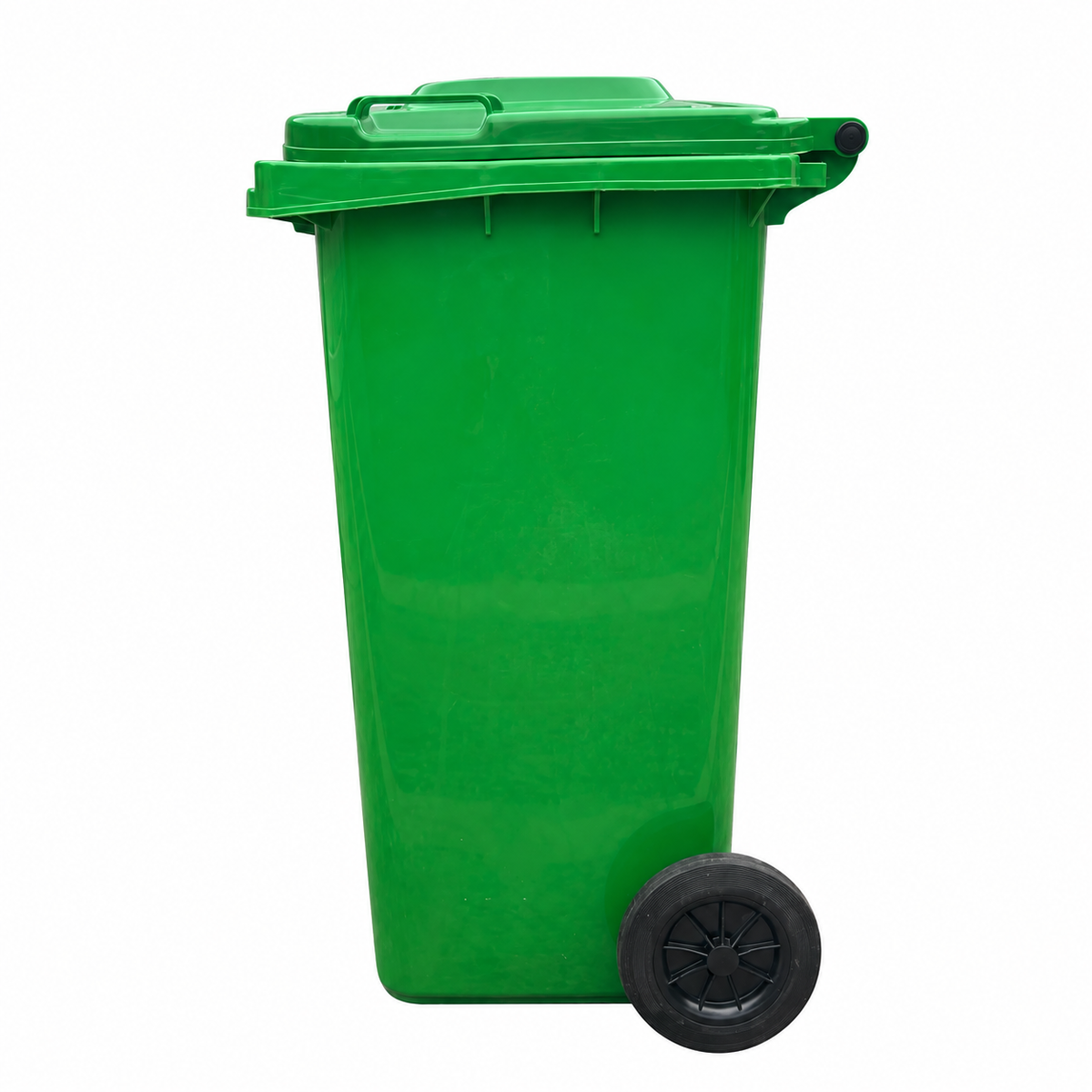 Basurero Plástico Verde de 120 Litros con Tapa y Ruedas