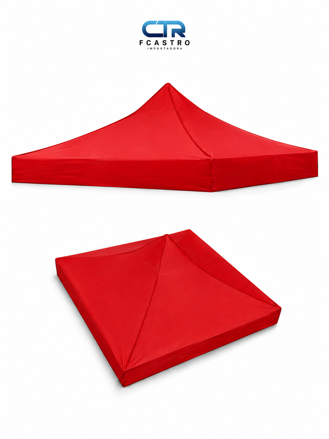 Lona de Repuesto para Toldo 3x3 m Roja Impermeable PVC | FCASTRO