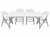 Pack Mesa Plegable Blanca 180 cm + 4 Sillas Reforzadas | Eventos y Banquetería