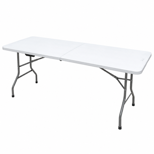Mesa Plegable Blanca 180x70x74 cm Reforzada para Eventos