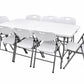 Pack Mesa Plegable Blanca 180 cm + 8 Sillas Reforzadas 200 kg