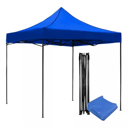 Toldo Lona Cubre 3x3 Azul – Filtro UV y Estructura de Fierro Negro