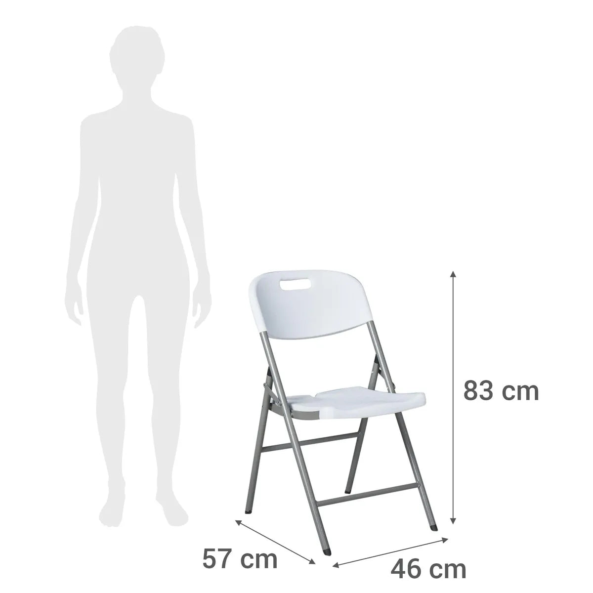 Silla Plegable Plástica Reforzada 200 kg Blanca | Silla para Eventos, Banquetería y Exterior
